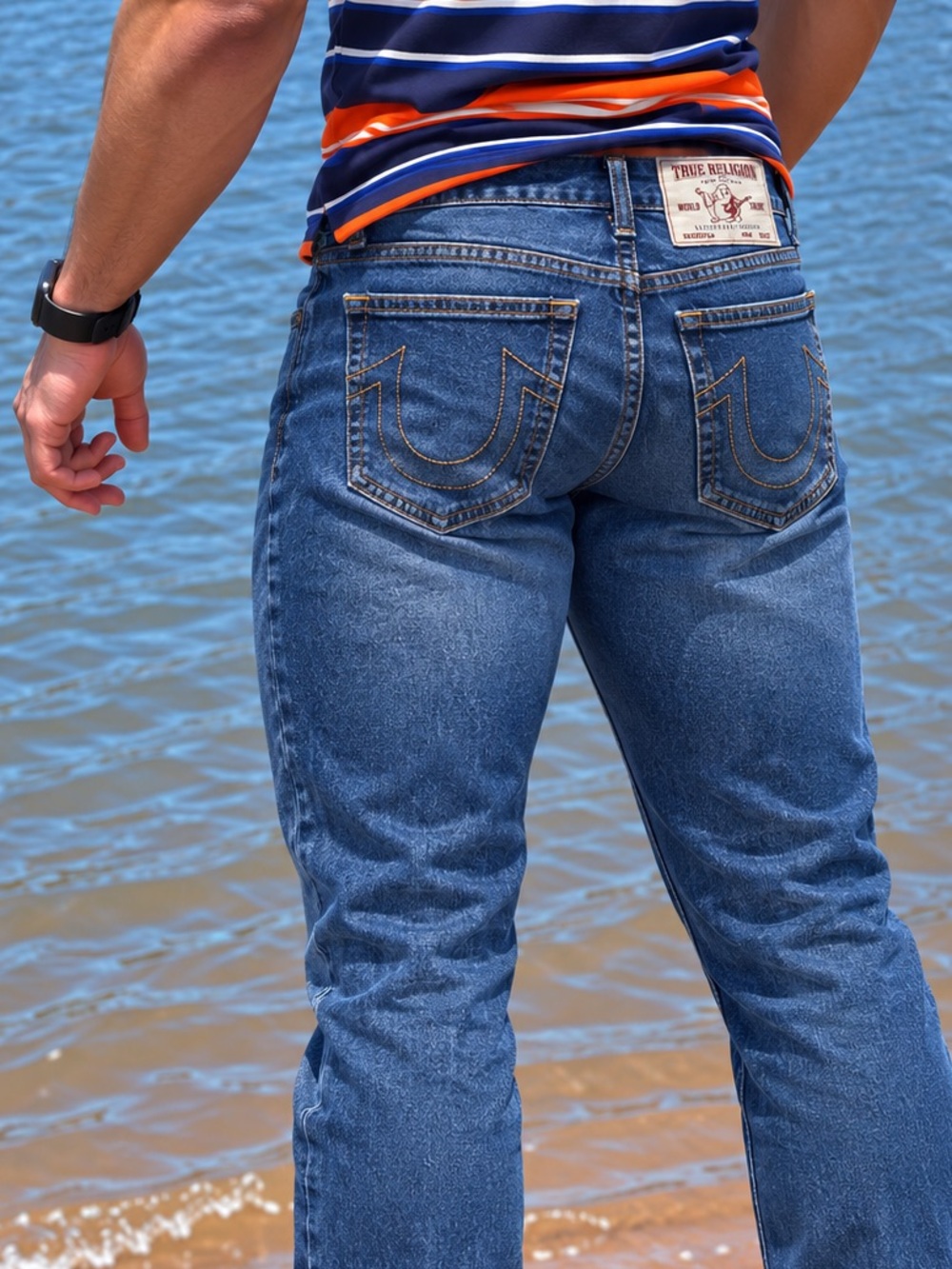 True Religion Men’s Dark Blue Straight Jeans